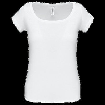 Camiseta manga corta algodón mujer White XL