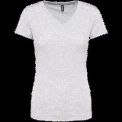 Camiseta de manga corta cuello pico mujer Ash Heather 3XL