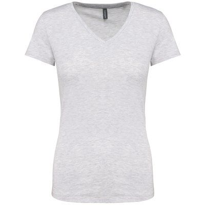 Camiseta de manga corta cuello pico mujer Ash Heather S