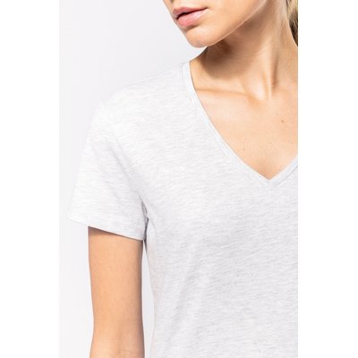 Camiseta de manga corta cuello pico mujer