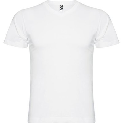 Camiseta manga corta escote en pico tubular Blanco S