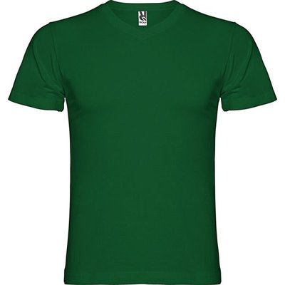 Camiseta manga corta escote en pico tubular VERDE BOTELLA M