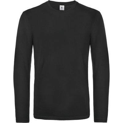 Camiseta manga larga hombre algodón Black 4XL