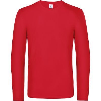 Camiseta manga larga hombre algodón Red L