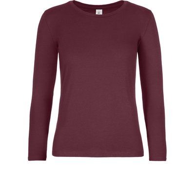 Camiseta manga larga mujer algodón Burgundy XS