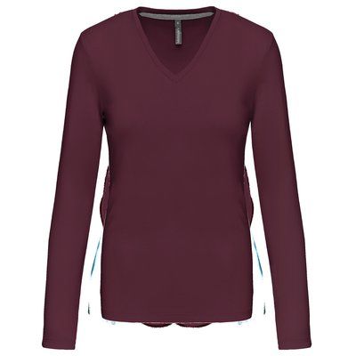 Camiseta manga larga mujer algodón entallada Violeta M