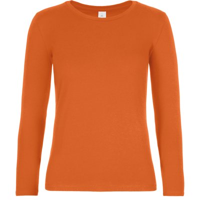 Camiseta manga larga mujer algodón Naranja XL