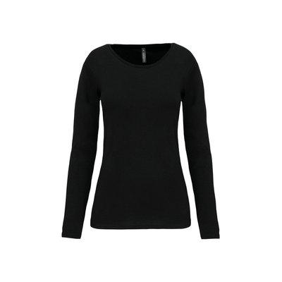 Camiseta manga larga mujer y cuello redondo Black S