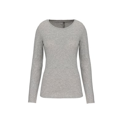 Camiseta manga larga mujer y cuello redondo Gris S