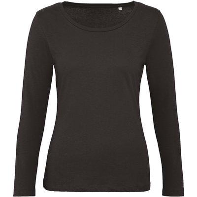 Camiseta manga larga mujer punto jersey Negro XL