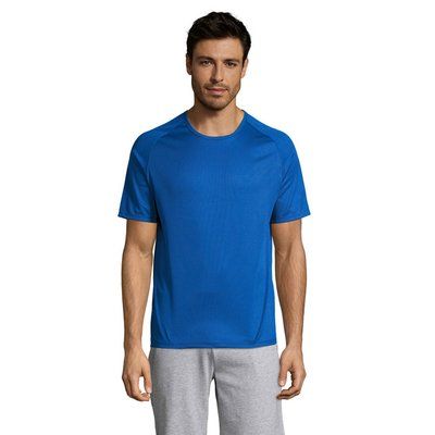 Camiseta Manga Raglán Transpirable Azul Royal XS