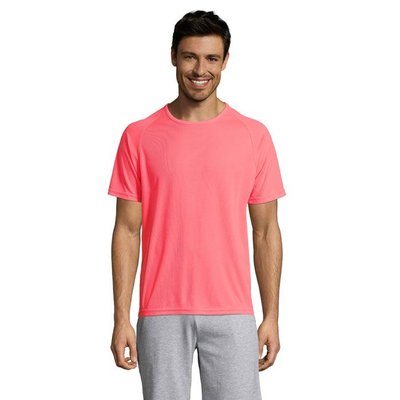 Camiseta Manga Raglán Transpirable Neon Coral XXL