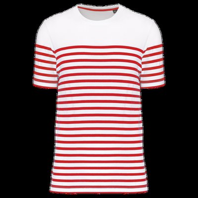 Camiseta marinera de algodón para hombre Diseño / Rojo / Mulicolor / Blanco XL