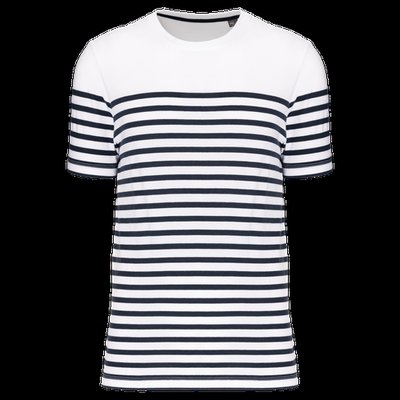 Camiseta marinera de algodón para hombre White / Navy Stripes S