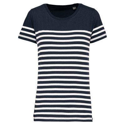 Camiseta marinera Corte recto Navy / White Stripes M