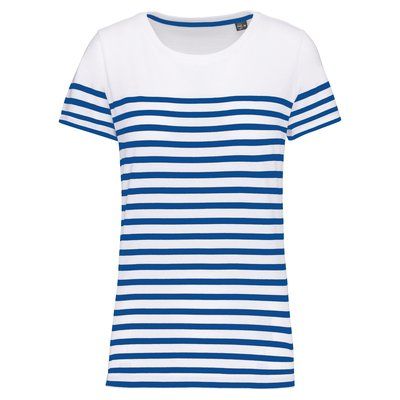 Camiseta marinera Corte recto White / Royal Blue Stripe XXL