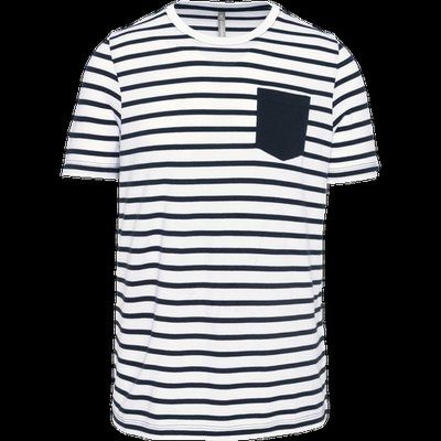 Camiseta marinero con bolsillo White / Navy Stripes M