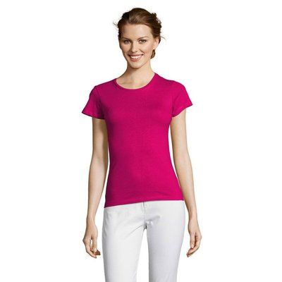 Camiseta Mujer 150g Algodón Fucsia XL