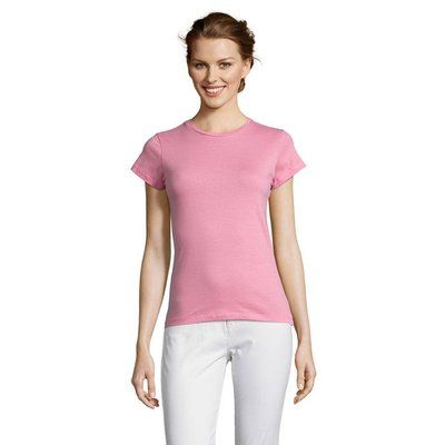 Camiseta Mujer 150g Algodón Rosa XL