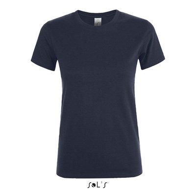 Camiseta Mujer Algodón Corte Entallado Azul Marino S