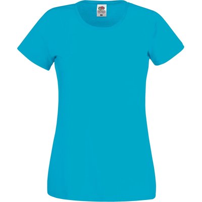 Camiseta mujer algodón cuello redondo entallada Azul XXL