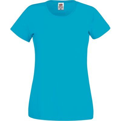 Camiseta mujer algodón cuello redondo entallada Azur Blue XS