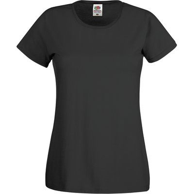 Camiseta mujer algodón cuello redondo entallada Black XL