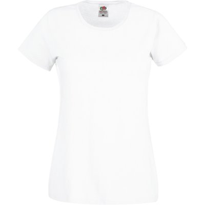 Camiseta mujer algodón cuello redondo entallada Blanco XL