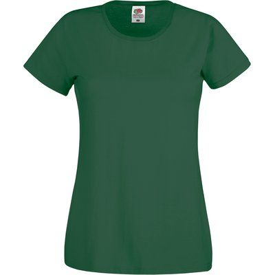 Camiseta mujer algodón cuello redondo entallada Bottle Green M