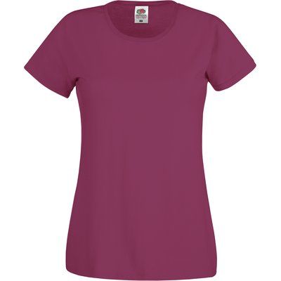 Camiseta mujer algodón cuello redondo entallada Burgundy L