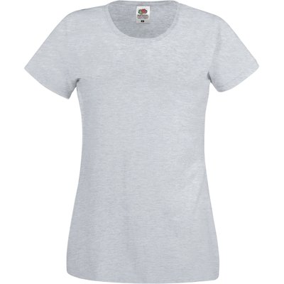 Camiseta mujer algodón cuello redondo entallada Gris M