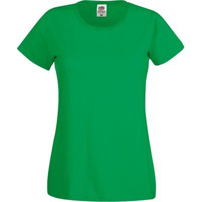 Camiseta mujer algodón cuello redondo entallada Kelly Green L