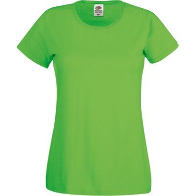 Camiseta mujer algodón cuello redondo entallada Lime L