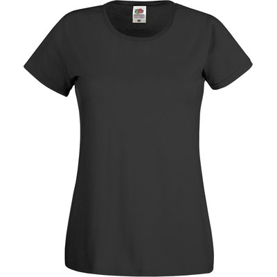 Camiseta mujer algodón cuello redondo entallada Negro L