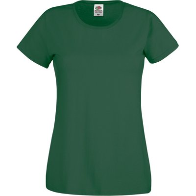 Camiseta mujer algodón cuello redondo entallada Verde XL