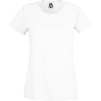 Camiseta mujer algodón cuello redondo entallada White XL