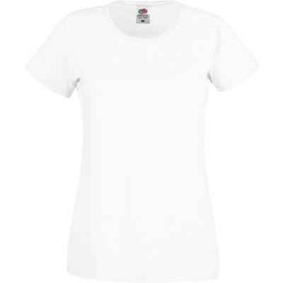 Camiseta mujer algodón cuello redondo entallada White XXL