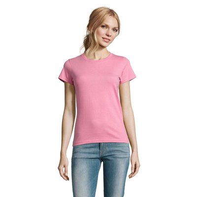 Camiseta Mujer Algodón Semi-Peinado Rosa L