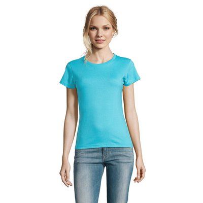 Camiseta Mujer Algodón Semi-Peinado Turquesa L