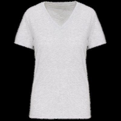 Camiseta de mujer cuello de pico Ash Heather 3XL