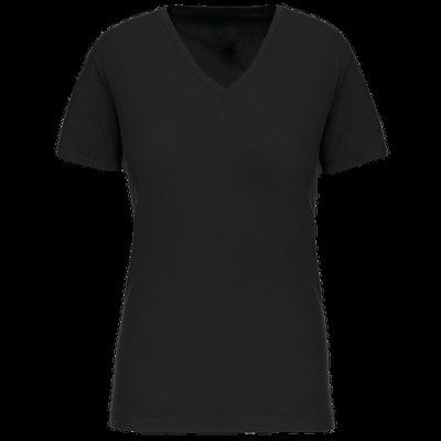 Camiseta de mujer cuello de pico Black 3XL