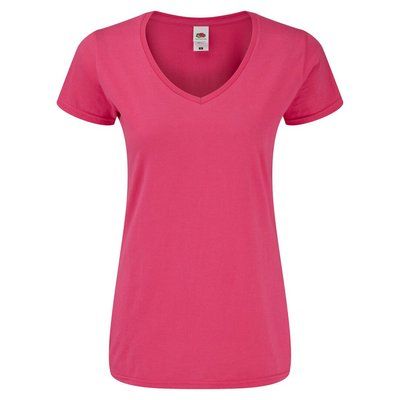 Camiseta Mujer Cuello Pico Fucsi XS