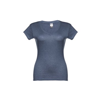 Camiseta Mujer Entallada de Algodón Escote V