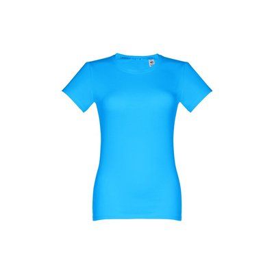 Camiseta de mujer entallada en punto jersey Azul aqua L