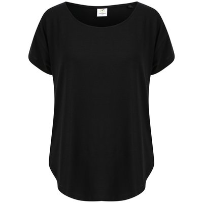 Camiseta mujer hombros caídos Negro L