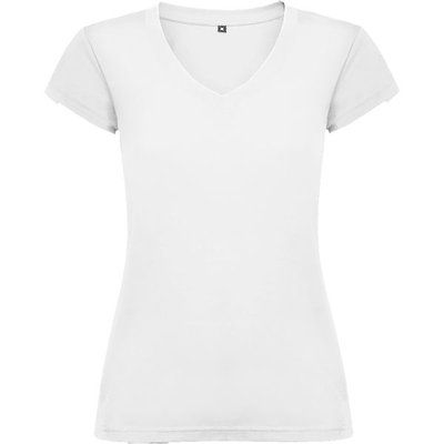 Camiseta de mujer manga corta entallada Blanco 2XL