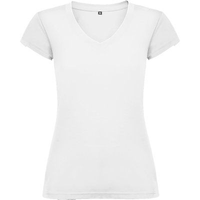 Camiseta de mujer manga corta entallada Blanco S