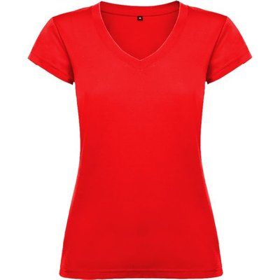 Camiseta de mujer manga corta entallada Rojo S