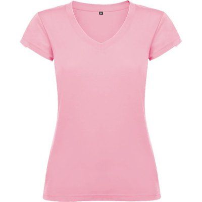 Camiseta de mujer manga corta entallada Rosa Claro 3XL