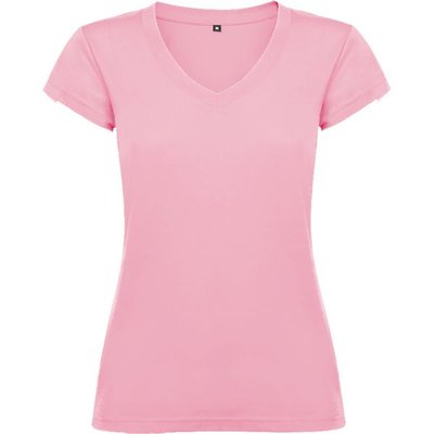 Camiseta de mujer manga corta entallada Rosa Claro S